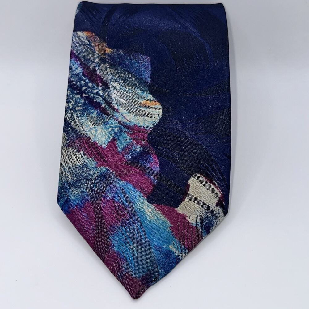 Oscar De La Renta Studio Tie USA Abstract Multicolor 57” Long 4” Wide Necktie